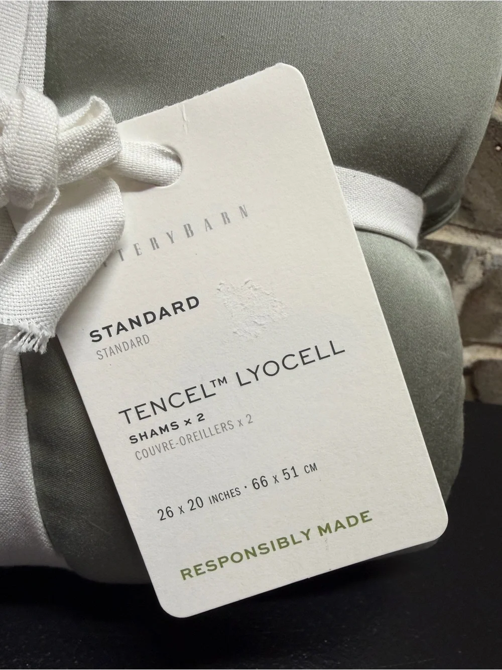 2 Pottery Barn Tencel Lyocell Tufted Comforter Pillow Sham Covers Eucalyptus NWT